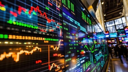 Stock Market Data Visualization with Colorful Graphs and Charts