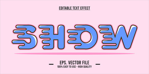 Cute Speed Text Effect – Editable Cartoon Fast Style in Blue and Pink
