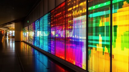 Vibrant Digital Art Installation Illuminating Modern Urban Space