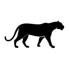 Black panther silhouette vector illustration of a wild animal walking side view for design needs