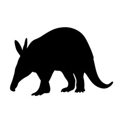 Aardvark vector art drawing illustration: african wildlife mammal silhouette graphic design image