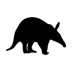 Aardvark silhouette vector illustration, african animal graphic, mammal wildlife design element