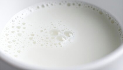 Pouring fresh milk into a bowl kitchen setting beverage photography clean environment close-up view dairy concept