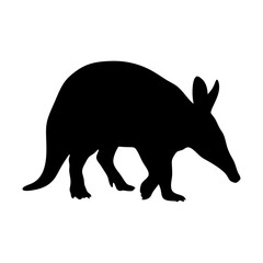 Find black aardvark silhouette vector image for graphic design and animal illustration projects online now