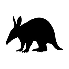 Vector aardvark silhouette illustration for african wildlife and animal graphic design projects