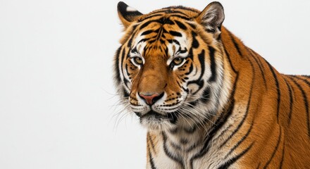 Naklejka premium Close-up of a majestic tiger head (Photo)