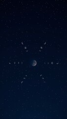 Moons on a night sky background