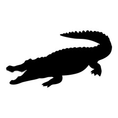 Download black silhouette alligator vector image for free printable and editable design needs