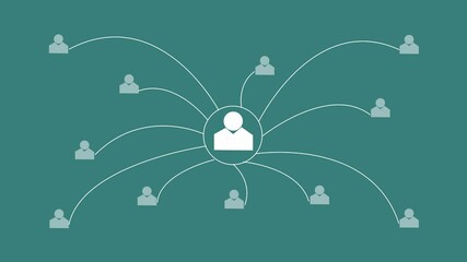 Animation of network of digital icons and changing numbers over spinning globe and data processing collegamenti tra persone Social network animation, icons with users connected together. Alpha channel - Powered by Adobe