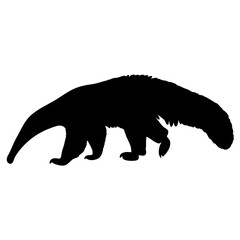 Find black anteater silhouette vector image for animal lovers and wildlife enthusiasts design needs now