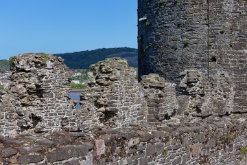 ruins of old castle - Conwy Castle - Conwy - Wales - Great Britain