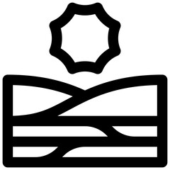 Desert. Editable stroke vector icon.