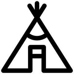 Prehistoric tent. Editable stroke vector icon.