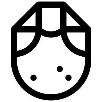 Pebble tool. Editable stroke vector icon.