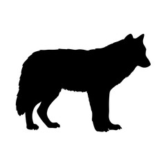 Find a black wolf silhouette image for graphic design and wildlife illustration projects online now here