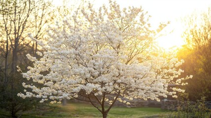 Obraz premium A serviceberry tree in full bloom during spring