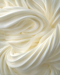 Fototapeta premium Creamy White Swirls Abstract Background Texture Close Up Smooth Elegant Flowing Lines Soft Light Neutral Tones