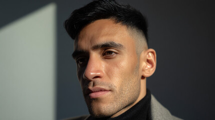 Obraz premium Middle-Eastern man with short hair.