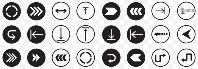 Black arrow icon set. modern simple arrows. arrow vector. Flat style icons. Vector illustration on Transparent Background. EPS 10.