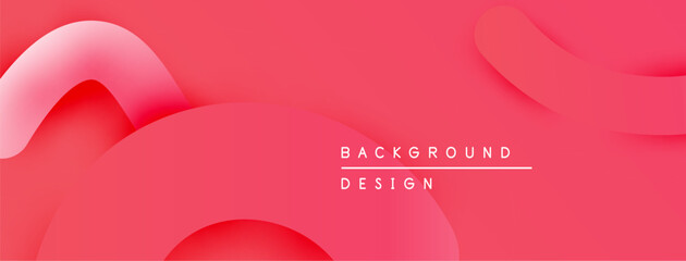 Abstract pink background features flowing shapes, gradients. Modern design element suitable for banners, websites, presentations.
