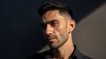 Obraz premium Middle-Eastern man with short hair.