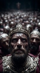 Fototapeta premium Coronation ceremony of a ruler in Imperial Rome surrounded by nobles priests