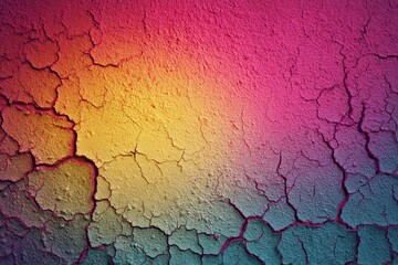 Obraz premium Colorful Cracked Wall Texture Background Abstract Gradient Design