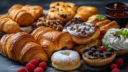Assorted baked goods display