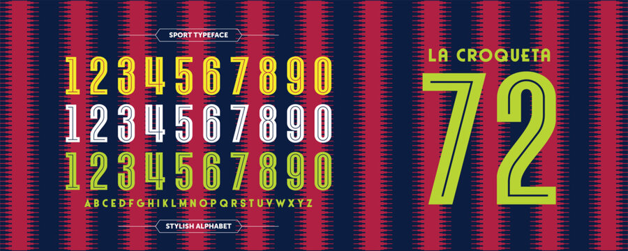 72 La Croqueta: Classic blue and red football t-shirt design. Features a template for numbers and characters, perfect for club or national team kits. A standout soccer jersey vector illustration.