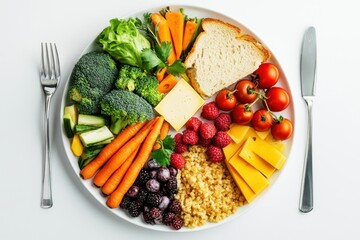 Vibrant and Nutritious Plate of Healthy Foods