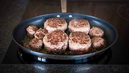 meat balls roasted in a pan
