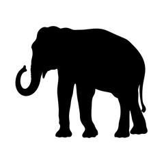 Fototapeta premium Elephant silhouette vector illustration african wildlife animal design template for art print and logo