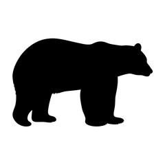 Black bear silhouette vector illustration for wildlife animal nature design and print template