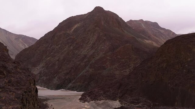 dry mountain ridge in Ladakh turtuk village, Northern India
