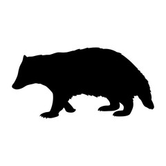 Black badger silhouette vector art illustration graphic design wildlife animal mammal eurasian badger drawing
