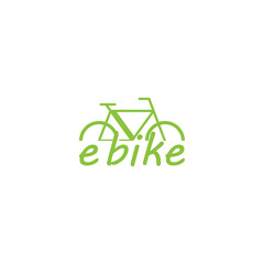 E-bike logo design isolated on white background