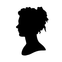 Woman silhouette portrait profile illustration drawing art black and white graphic design vector image
