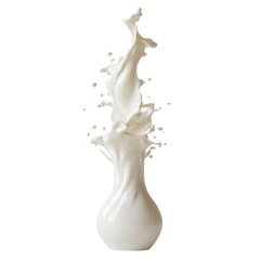 Milk splash liquid dairy product on white background
