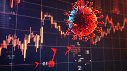 coronavirus and stock market crash, economic impact of pandemic, global recession effect - Powered by Adobe