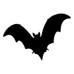 Black bat silhouette vector graphic for halloween night decoration and scary designs element