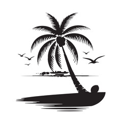 tropical island with palm trees