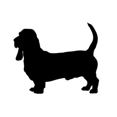 Basset hound silhouette vector art for dog lovers and pet owners looking for dog breed images