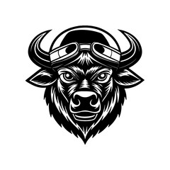 Bull Head Fierce Aggressive Face Raging Artwork Illustration
