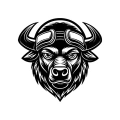 Bull Head Fierce Aggressive Face Raging Artwork Illustration
