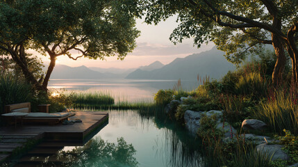 relaxing view with green harmony