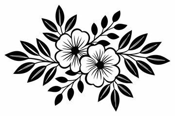 black and white flower