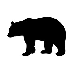 Black bear silhouette vector illustration for wildlife animal nature conservation design art
