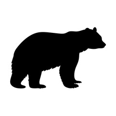 Fototapeta premium Black bear silhouette vector illustration of wildlife animal nature predator mammal walking design