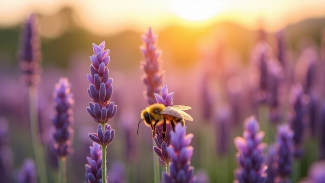 The lavender bush where bees linger