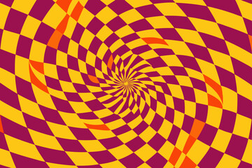 Psychedelic groovy abstract checkered background perfect for retro and creative designs